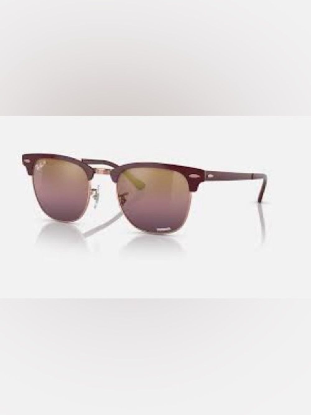Cole Haan CH8505 604 Polarized Square Club Sunglasses Burgundy Gold Trim Frame